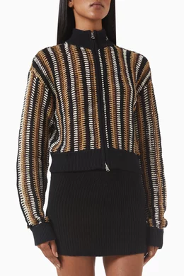 Buy Kith Black Holter Track Top in Crochet Knit For Women Online 