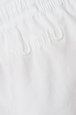 Buy Miu Miu White Embroidered-logo Pyjama Pants in Cotton