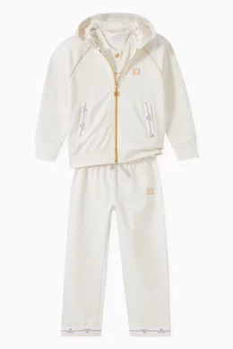 Buy Escada White Logo embroidered Hoodie For Girls Online Ounass Saudi