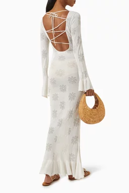asta resort rafaella dress Buy Asta Resort White Rafaella Maxi Dress in Cotton Blend For Women Online