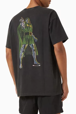 Buy Kith Black x Marvel Dr. Doom Vintage T-shirt in Cotton For Men 