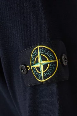 Buy Stone Island Blue Logo Badge Polo Shirt in Knit For Men Online Ounass Saudi
