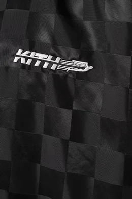 Buy Kith Black Checkered Coaches Jacket in Satin For Men