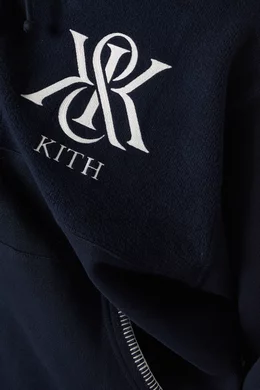 Buy Kith Blue Panelled Nelson Hoodie in Cotton Fleece For
