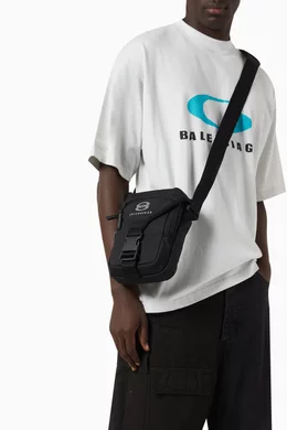 Buy Balenciaga Black Unity Pouch Crossbody Bag in Ripstop