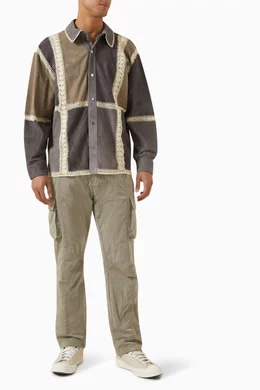 Buy Kith Multicolour Combo Boxy Collared Overshirt in Suede For 