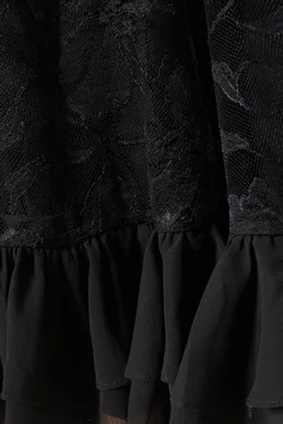 black wedding dress white lace Vintage Black Lace Long Sash A-line Short Casual Bridal Dress, Two-Tone main image 0