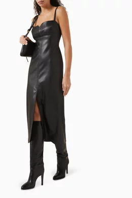Buy Alexis Black Jaline Midi Dress in Vegan Leather For Women Online |  Ounass Saudi
