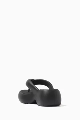 Fuzzy platform sandals top