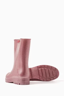 Rose gold glitter wellies top