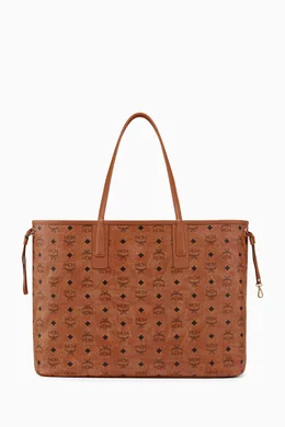 Buy MCM Brown Medium Reversible Liz Shopper Tote Bg in Visetos Monogram Canvas For Women Online Ounass Saudi