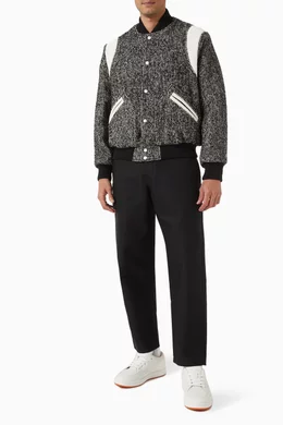 Buy KENZO Black Varsity Jacket in Wool-blend For Men Online