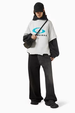 Buy Balenciaga White Loop Sports Icon Cropped T-shirt in