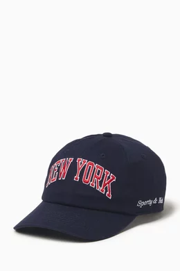 Sporty & Rich New York Ivy Hat Navy/Ruby キャップ コットン NYMINUTEHATDARKNAVY_WHITE_SPOR