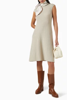 Buy Loro Piana Neutral Cervatto Knitted Midi Dress in Baby Cashmere For  Women Online | Ounass Saudi