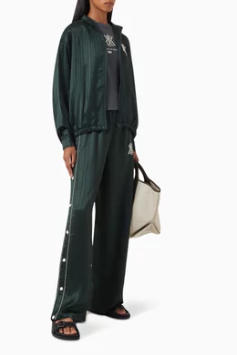 Buy Kith Green Florin Pointelle Tearaway Pants in Satin For