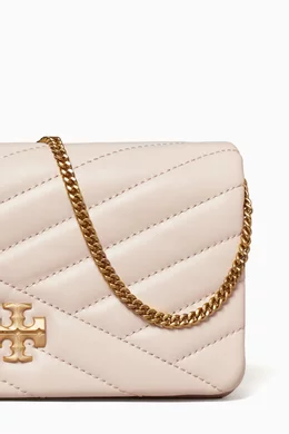 Buy Tory Burch Neutral Kira Chevron quilted Chain Wallet in Leather For Women Online Ounass Saudi