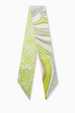 Buy Tory Burch Pink Twisty Flower Ribbon Tie in Silk For
