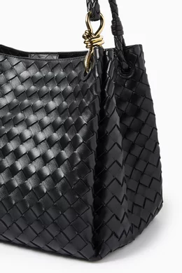 【関税送料込】BOTTEGA VENETA Parachute Black Bottega Veneta Parachute Large leather shoulder bag Bottega