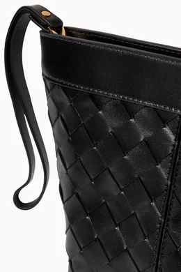 Buy Bottega Veneta Black Small Flip Flap Prism Pouch in