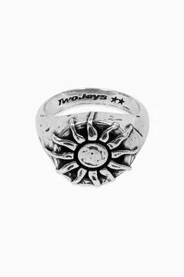 Buy TwoJeys Silver Organic Sun Ring in Brass For Men Online Ounass Saudi