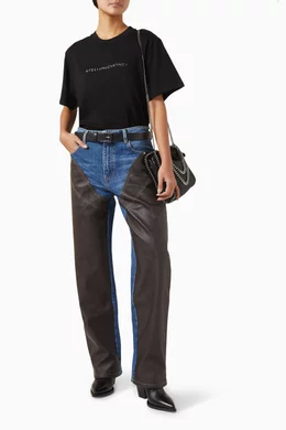 【24SS NEW】Stella McCartney / Chaps High-Rise ジーンズ Stella McCartney Studded Chaps Mid-Rise Jeans | Saks Fifth