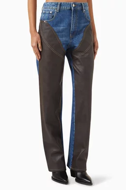 Buy Stella McCartney Brown Chaps High-Rise Straight-leg