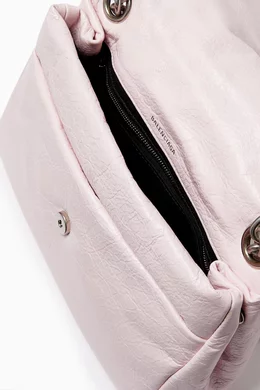 Buy Balenciaga Pink Mini Monaco Bag in Arena Calfskin For