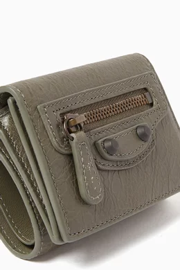 Buy Balenciaga Green Mini Le City Wallet in Arena Lambskin