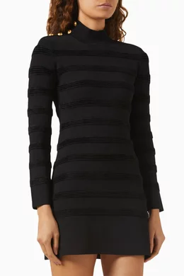 Buy Tom Ford Black Striped Mini Dress in Viscose-knit & Velvet For Women  Online | Ounass Saudi