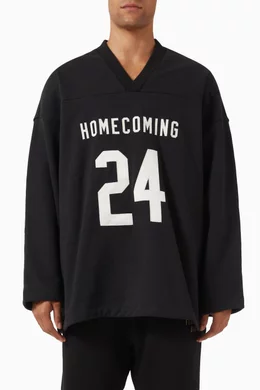 トップス FEAR OF GOD ESSENTIALS HOCKEY JERSEY Buy Fear of God Essentials Black Hockey Oversized Jersey in Cotton