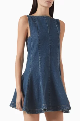 khaite denim dress KHAITE Seffi oversized denim midi shirt dress