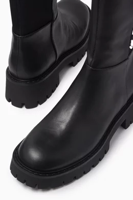 Buy Michael Kors Black Asher Knee Boots in Leather For Women
