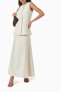 Buy ANNA QUAN White A-line Maxi Dress in Boucl Fabric For Women Online |  Ounass Saudi