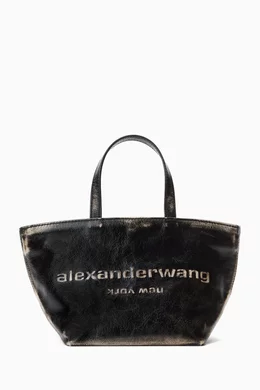 【送料&関税込】Alexander Wang Dark Grey Denim Small Punch S Buy Alexander Wang Grey Small Punch Tote Bag in Denim For