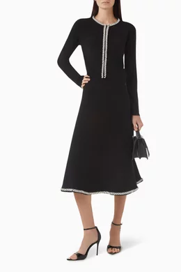 Buy KARL LAGERFELD Black Classic Pearl Cardigan in Knit For Women Online Ounass Saudi