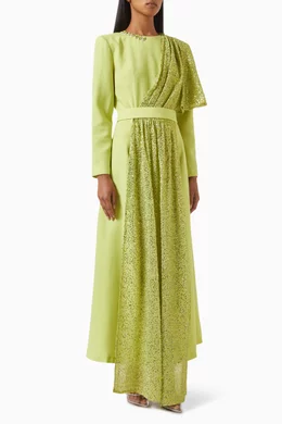 hunter green blazer dress Miss Circle Women's Delia Pistachio Green Blazer Dress with Pleated Detail main image 0