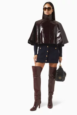 ジャケット Chloe Short brown shiny cotton cape Chloé Short brown shiny cotton cape | TheDoubleF