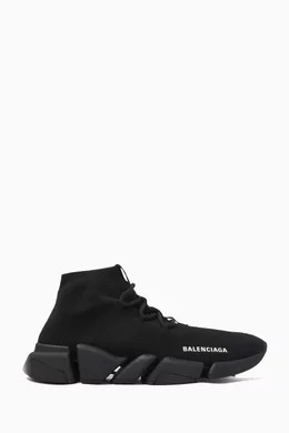 Buy Balenciaga Black Speed Lace-up Sneakers in Recycled