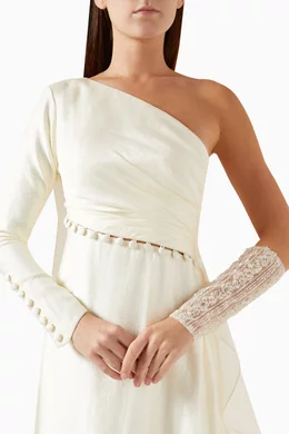 slim fit dress slacks White Off-Shoulder Mini Dress