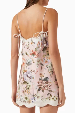 acacia scallop mini dress Acacia Scallop Mini Dress Pink Floral