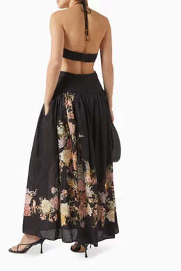Buy Zimmermann Black Tallow Halter Maxi Dress in Linen For Women Online |  Ounass Saudi