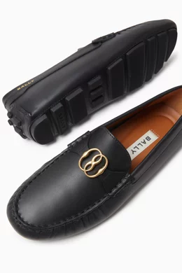 Buy Bally Black Kinsley Loafers in Leather For Women Online