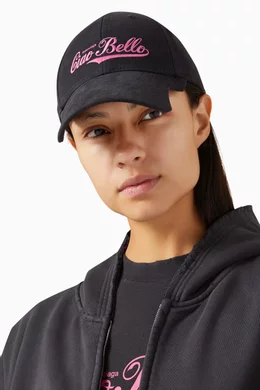 【BALENCIAGA】Ciao Bello Cap キャップ Balenciaga Ciao Bello Cap in Wash Black & Pink | FWRD