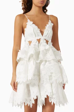 mini dresses for night out Silk Route White Lace Cup Mini Dress