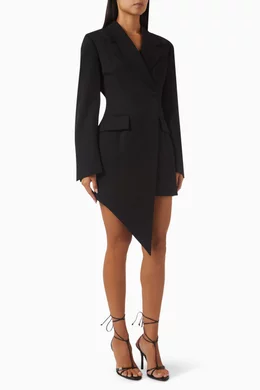Buy Alexander Wang Black Asymmetric Blazer Mini Dress in Wool Twill For  Women Online | Ounass Saudi