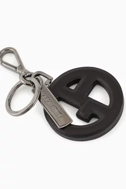 Giorgio Armani ロゴ キーホルダー Buy Giorgio Armani Grey Logo Keyring in Nappa Leather For Men