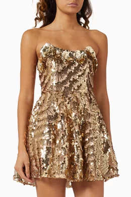 Buy Elliatt Gold Alisha Sequin-embellished Mini Dress For Women Online |  Ounass Saudi