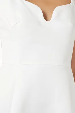 alice duchess satin midi dress in white Alice Duchess Satin Midi Dress