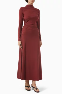 Buy Reformation Burgundy Nemy Maxi Dress in Knit-jersey For Women Online |  Ounass Saudi